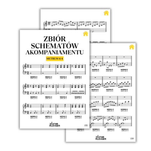 zbiór schematów akordów na pianinie